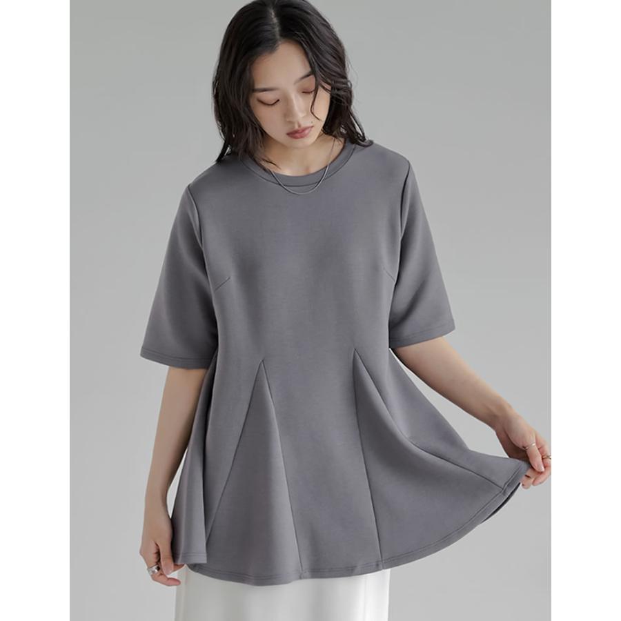半袖 トップス レディース 4色 M/L カットソー 着やせ スタイルアップ 接触冷感 UVカット 洗濯機で洗える 体型カバー 春夏[mb] | Re:EDIT | 08