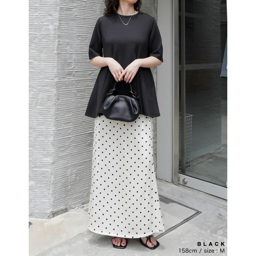 半袖 トップス レディース 4色 M/L カットソー 着やせ スタイルアップ 接触冷感 UVカット 洗濯機で洗える 体型カバー 春夏[mb] | Re:EDIT | 13