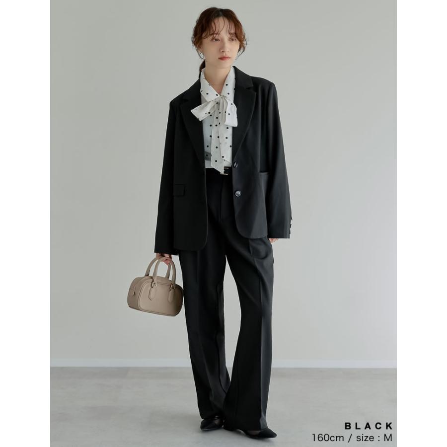 パンツ 低身長 高身長 7色 ワイドパンツ スラックス レディース ストレッチ 細見え セットアップ対応 ウエストバックゴム ポケットあり 春夏 | Re:EDIT | 20