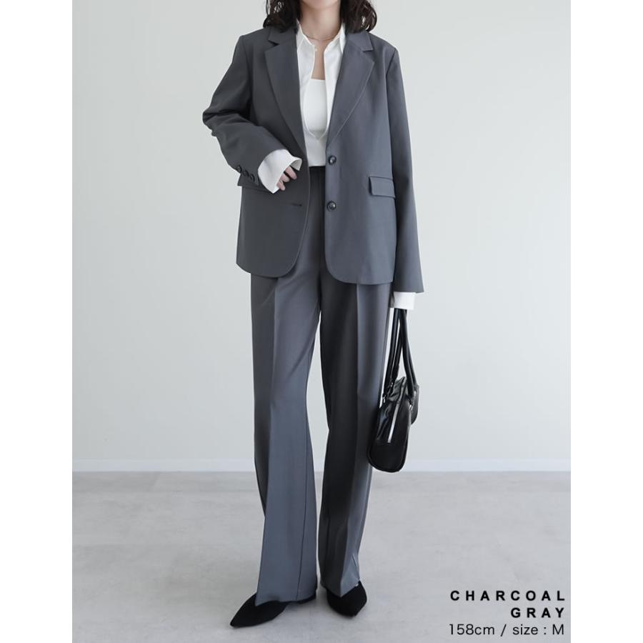 パンツ 低身長 高身長 7色 ワイドパンツ スラックス レディース ストレッチ 細見え セットアップ対応 ウエストバックゴム ポケットあり 春夏 | Re:EDIT | 22
