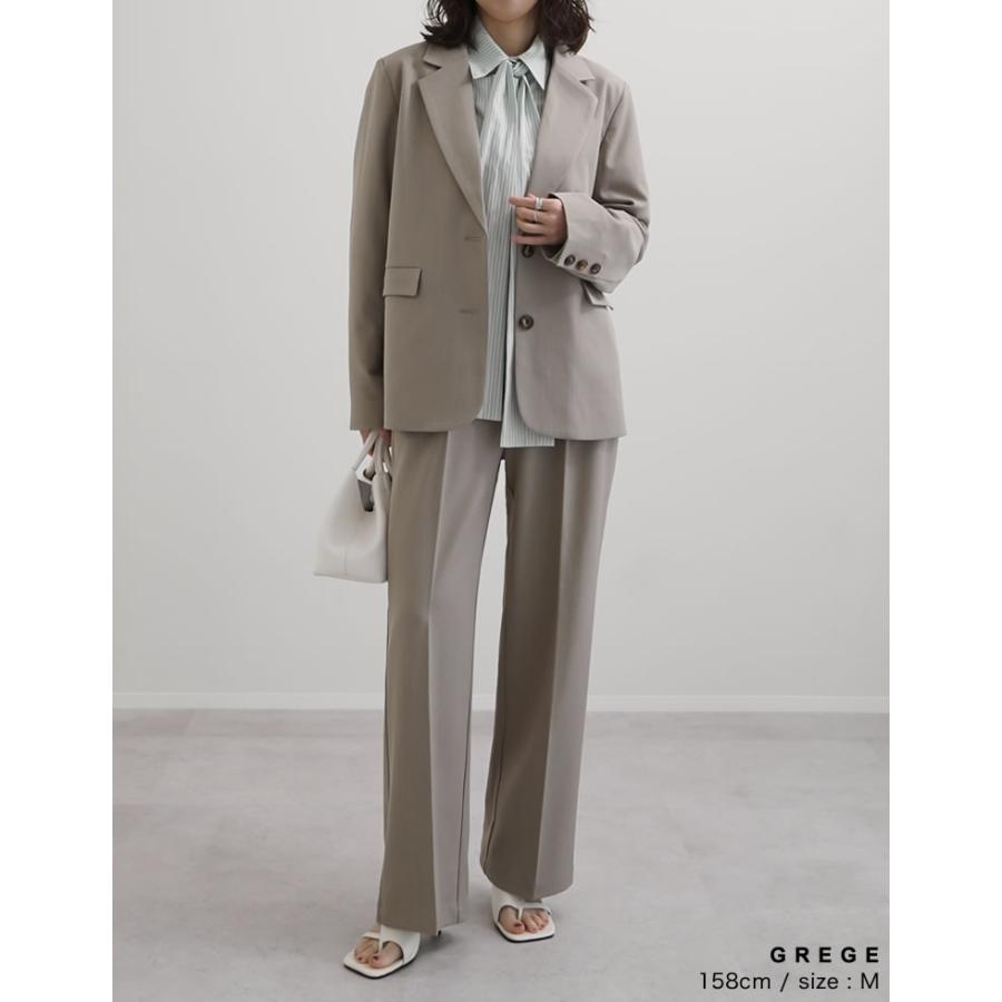 パンツ 低身長 高身長 7色 ワイドパンツ スラックス レディース ストレッチ 細見え セットアップ対応 ウエストバックゴム ポケットあり 春夏 | Re:EDIT | 23
