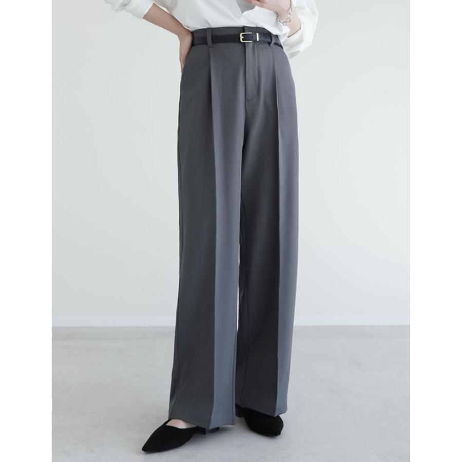 パンツ 低身長 高身長 7色 ワイドパンツ スラックス レディース ストレッチ 細見え セットアップ対応 ウエストバックゴム ポケットあり 春夏 | Re:EDIT | 11