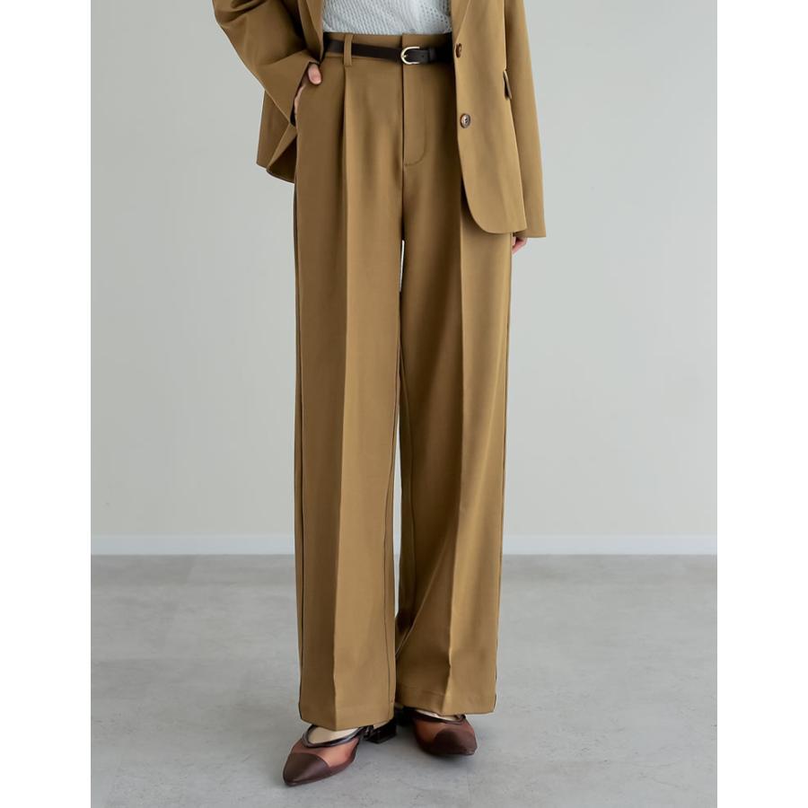 パンツ 低身長 高身長 7色 ワイドパンツ スラックス レディース ストレッチ 細見え セットアップ対応 ウエストバックゴム ポケットあり 春夏 | Re:EDIT | 13
