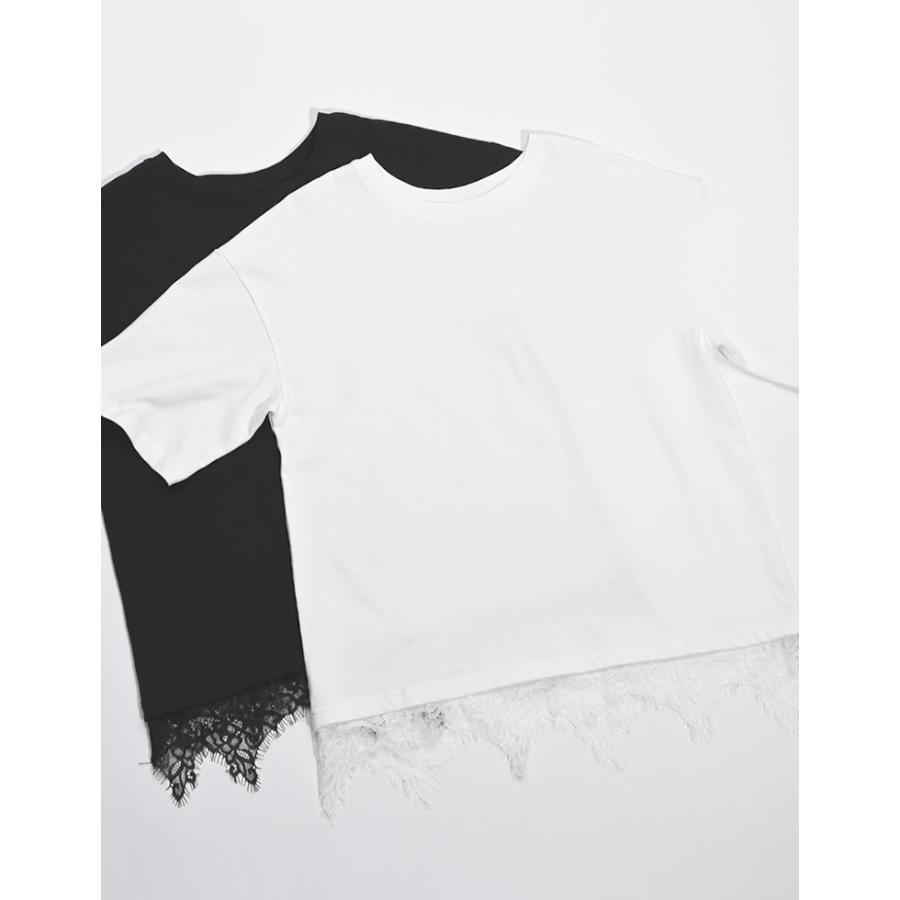 Re:EDIT（リエディ） 半袖 Tシャツ レディース トップス レース 裾 