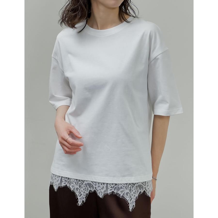 Re:EDIT（リエディ） 半袖 Tシャツ レディース トップス レース 裾