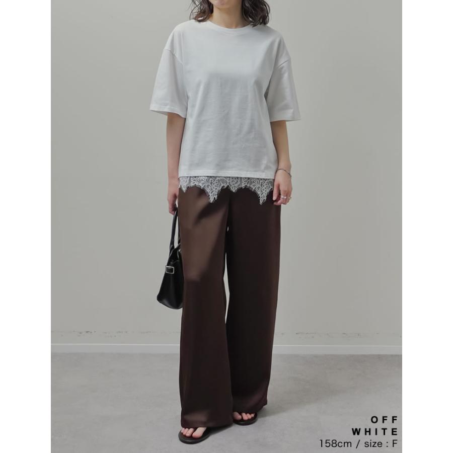 Re:EDIT（リエディ） 半袖 Tシャツ レディース トップス レース 裾