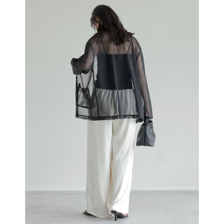 カーディガン メッシュ レディース 4色 M/L シアー 袖リブ レイヤード 涼しい 冷房対策 羽織り レイヤード 重ね着 ポケットあり 春夏[mb] | Re:EDIT | 18