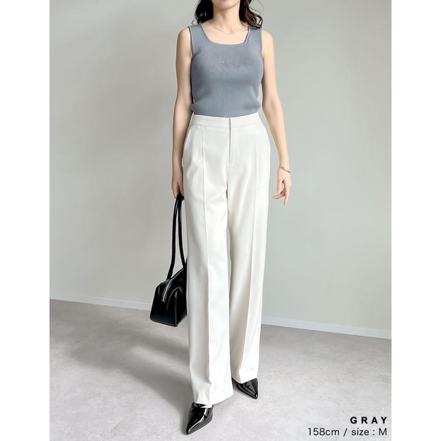 タンクトップ トップス レディース 2色 M/L ブラ紐隠し ニットタンクトップ インナー ブラが見えない ブラ紐が隠れる[mb] 返品交換不可 | Re:EDIT | 12