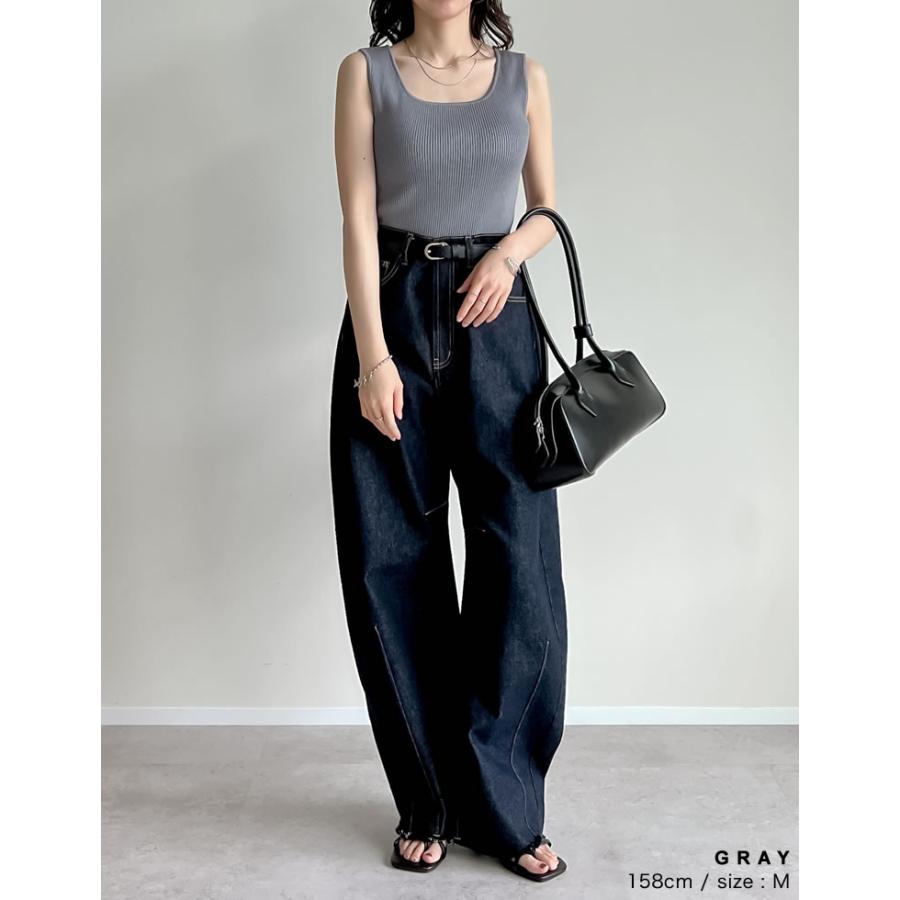 タンクトップ トップス レディース 2色 M/L ブラ紐隠し ニットタンクトップ インナー ブラが見えない ブラ紐が隠れる[mb] 返品交換不可 | Re:EDIT | 15
