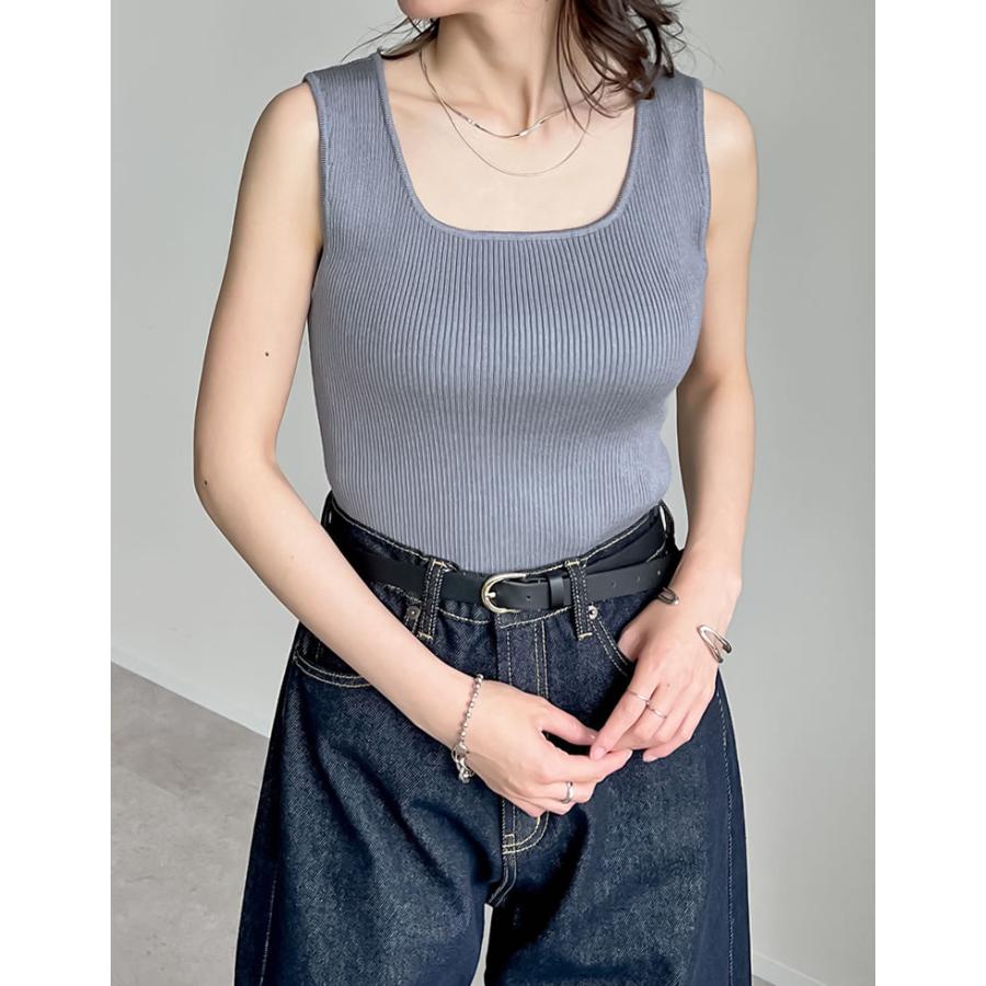 タンクトップ トップス レディース 2色 M/L ブラ紐隠し ニットタンクトップ インナー ブラが見えない ブラ紐が隠れる[mb] 返品交換不可 | Re:EDIT | 17
