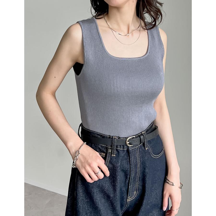 タンクトップ トップス レディース 2色 M/L ブラ紐隠し ニットタンクトップ インナー ブラが見えない ブラ紐が隠れる[mb] 返品交換不可 | Re:EDIT | 18