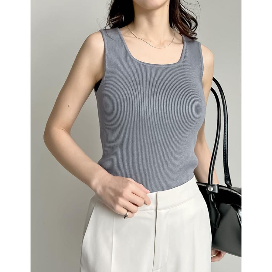 タンクトップ トップス レディース 2色 M/L ブラ紐隠し ニットタンクトップ インナー ブラが見えない ブラ紐が隠れる[mb] 返品交換不可 | Re:EDIT | 04