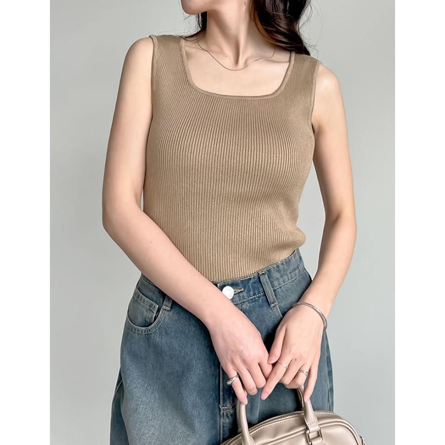 タンクトップ トップス レディース 2色 M/L ブラ紐隠し ニットタンクトップ インナー ブラが見えない ブラ紐が隠れる[mb] 返品交換不可 | Re:EDIT | 06