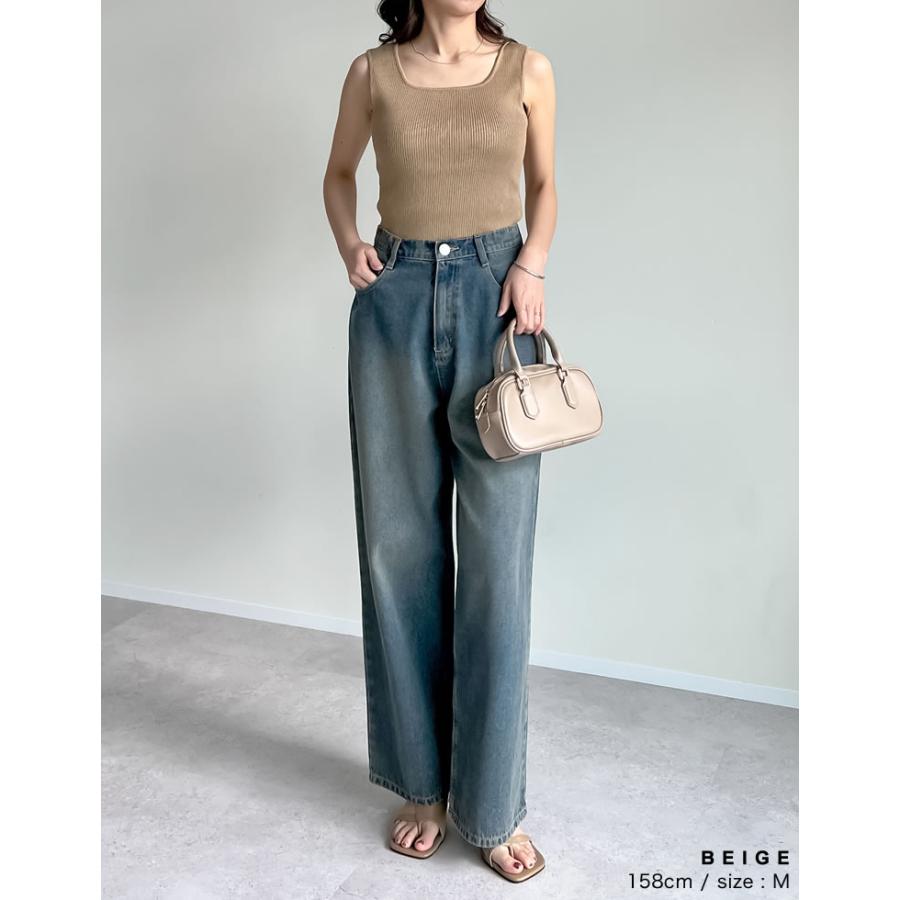タンクトップ トップス レディース 2色 M/L ブラ紐隠し ニットタンクトップ インナー ブラが見えない ブラ紐が隠れる[mb] 返品交換不可 | Re:EDIT | 07