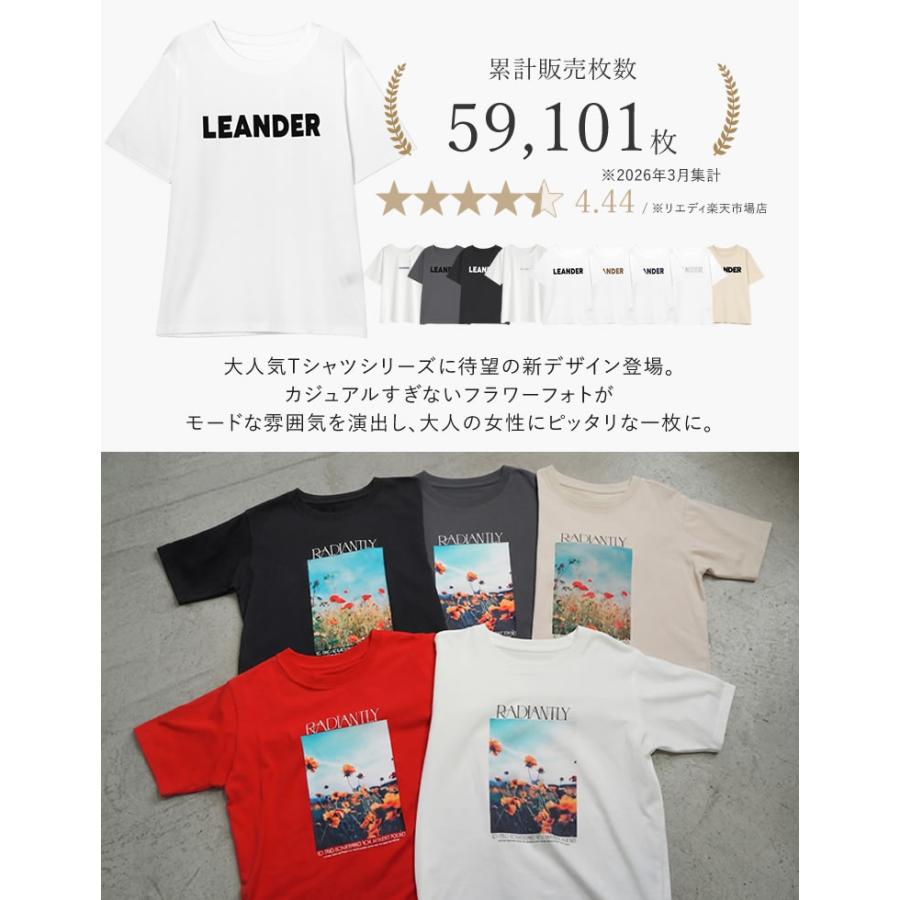 Tシャツ 半袖 カットソー レディース トップス M/L 丸首 綿混 接触冷感 涼感 UVカット 紫外線対策 シワになりにくい プリント 春夏 | Re:EDIT | 12