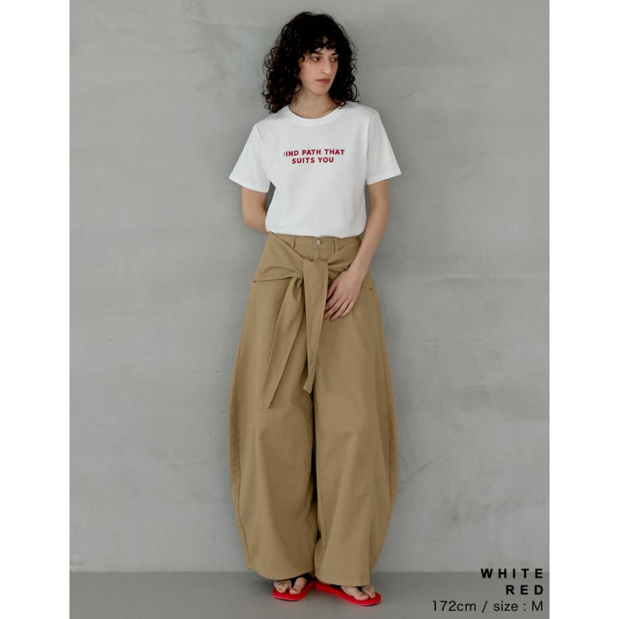 半袖 Tシャツ レディース トップス M/L ロゴT カットソー 添え糸編み 接触冷感 UVカット 紫外線カット 春夏[mb] | Re:EDIT | 19