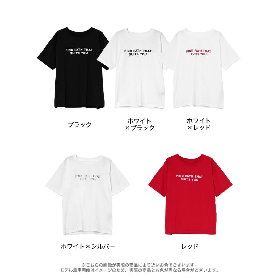 半袖 Tシャツ レディース トップス M/L ロゴT カットソー 添え糸編み 接触冷感 UVカット 紫外線カット 春夏[mb] | Re:EDIT | 22