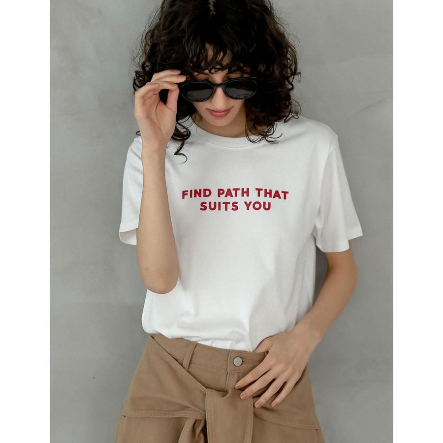 半袖 Tシャツ レディース トップス M/L ロゴT カットソー 添え糸編み 接触冷感 UVカット 紫外線カット 春夏[mb] | Re:EDIT | 10