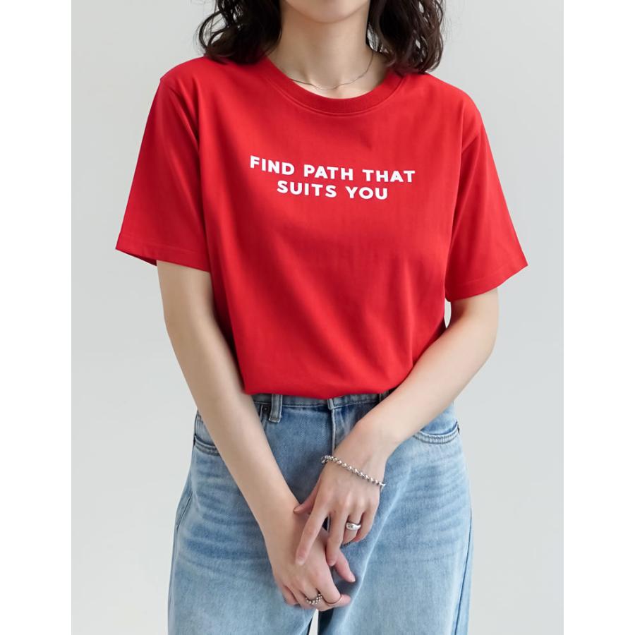 半袖 Tシャツ レディース トップス M/L ロゴT カットソー 添え糸編み 接触冷感 UVカット 紫外線カット 春夏[mb] | Re:EDIT | 11