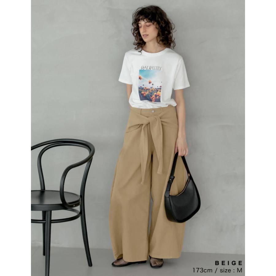 パンツ レディース カーブパンツ パンツ 低身長 高身長 カツラギ 厚手 ワイドパンツ バレルレッグ ウエストベルト取り外し不可 ポケットあり 2026春夏 | Re:EDIT | 15
