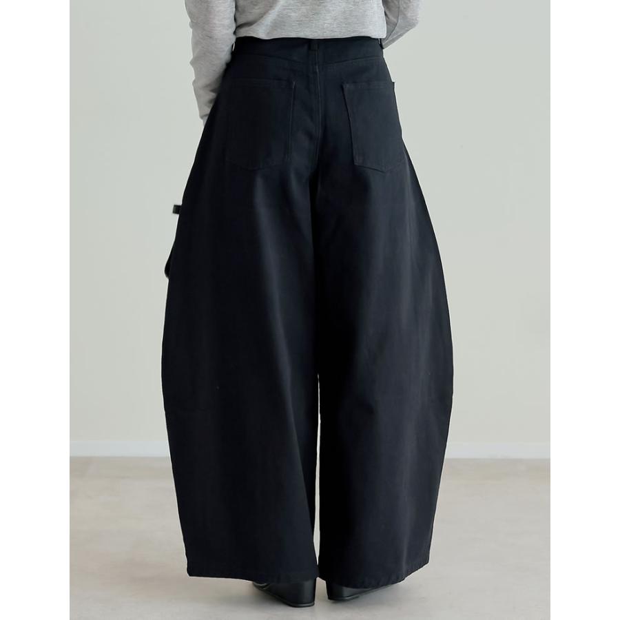 パンツ レディース カーブパンツ パンツ 低身長 高身長 カツラギ 厚手 ワイドパンツ バレルレッグ ウエストベルト取り外し不可 ポケットあり 2026春夏 | Re:EDIT | 19
