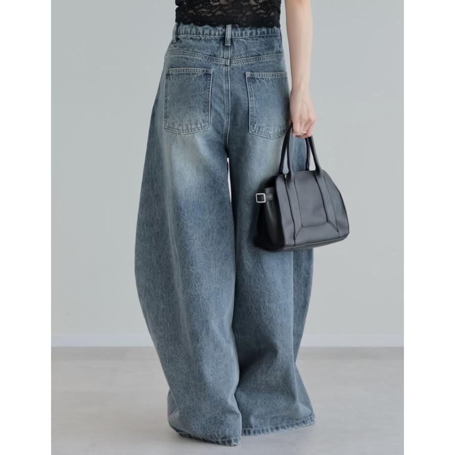 パンツ レディース カーブパンツ パンツ 低身長 高身長 カツラギ 厚手 ワイドパンツ バレルレッグ ウエストベルト取り外し不可 ポケットあり 2026春夏 | Re:EDIT | 12