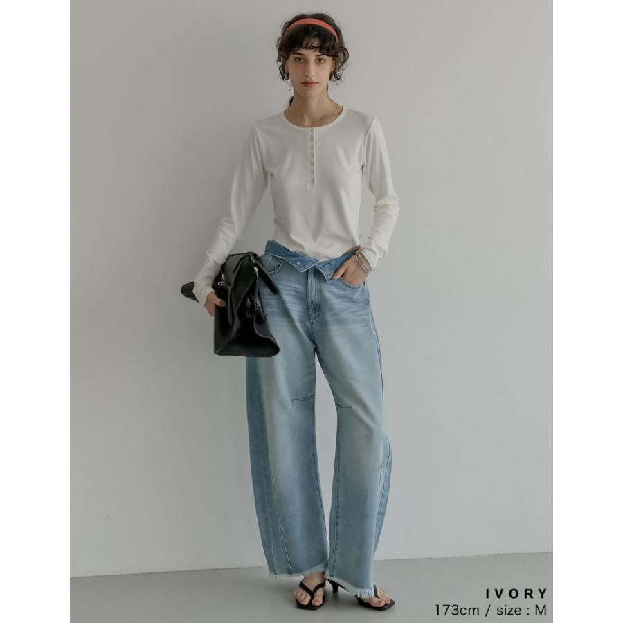 カットソー 長袖 レディース トップス M/L Tシャツ レイヤード インナー アンチピリング 接触冷感 シンプル 春夏[mb] | Re:EDIT | 16