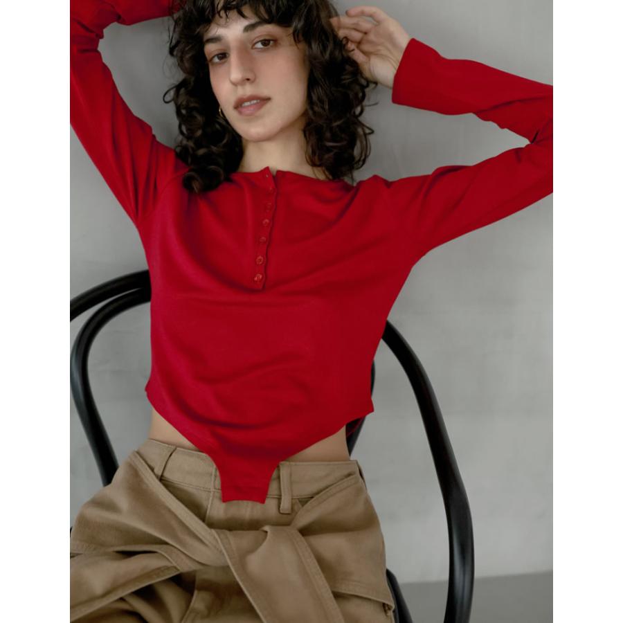 カットソー 長袖 レディース トップス M/L Tシャツ レイヤード インナー アンチピリング 接触冷感 シンプル 春夏[mb] | Re:EDIT | 18