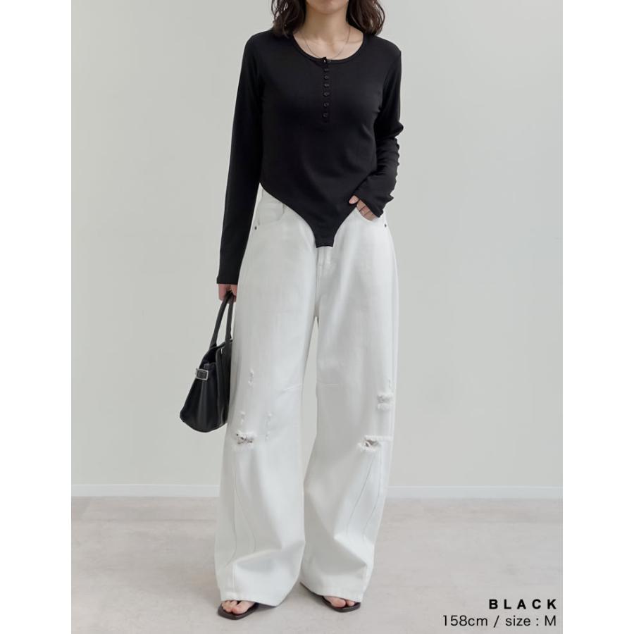 カットソー 長袖 レディース トップス M/L Tシャツ レイヤード インナー アンチピリング 接触冷感 シンプル 春夏[mb] | Re:EDIT | 13