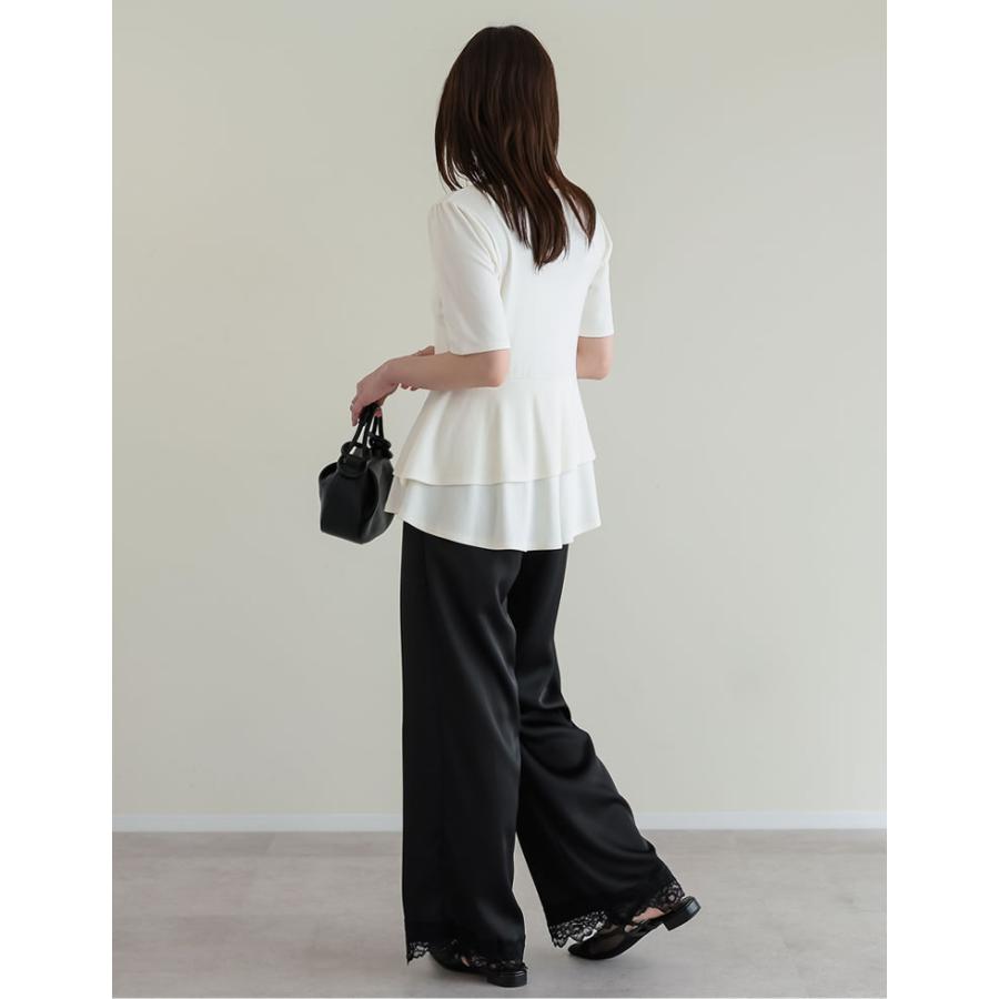 ペプラムトップス レディース トップス M/L Tシャツ 半袖 体型カバー 毛玉防止 接触冷感 コンパクト 春夏[mb] | Re:EDIT | 14