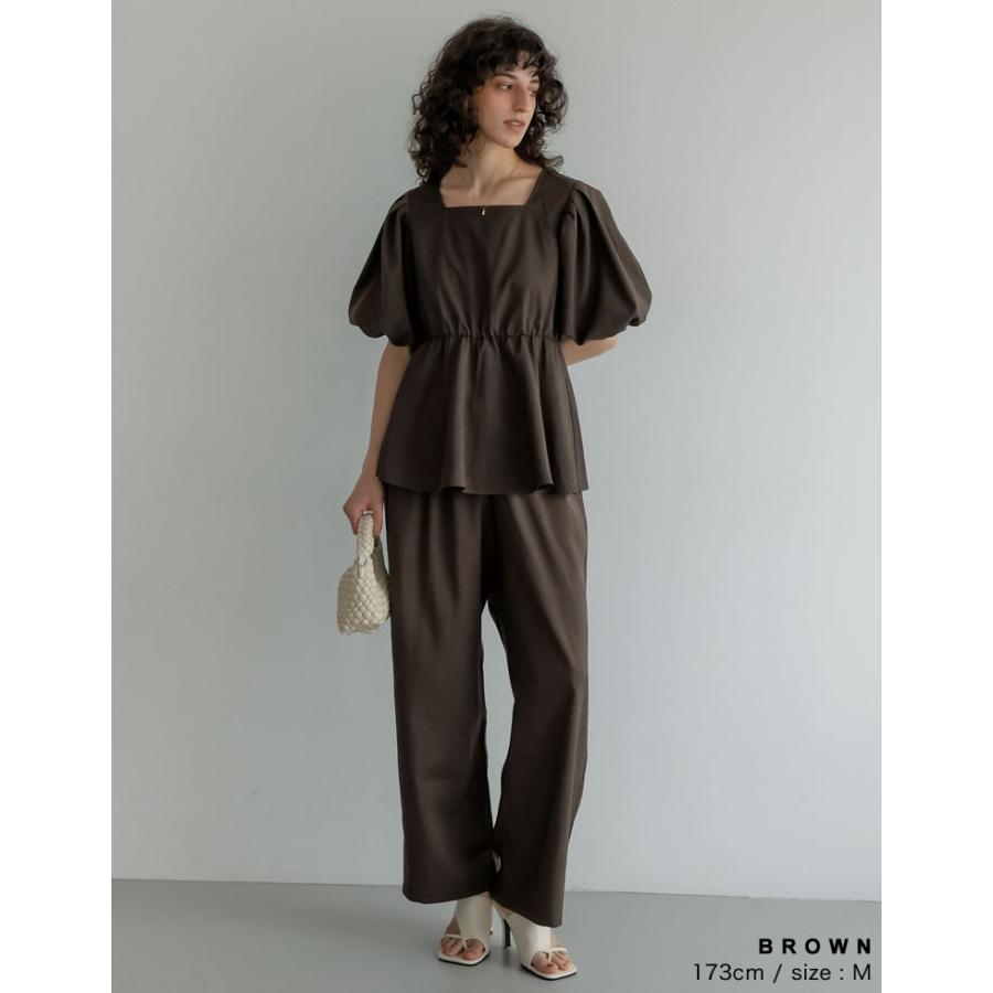 ブラウス レディース トップス M/L ペプラム チュニック 半袖 お尻が隠れる 体型カバー セットアップ対応 春夏[mb] | Re:EDIT | 19