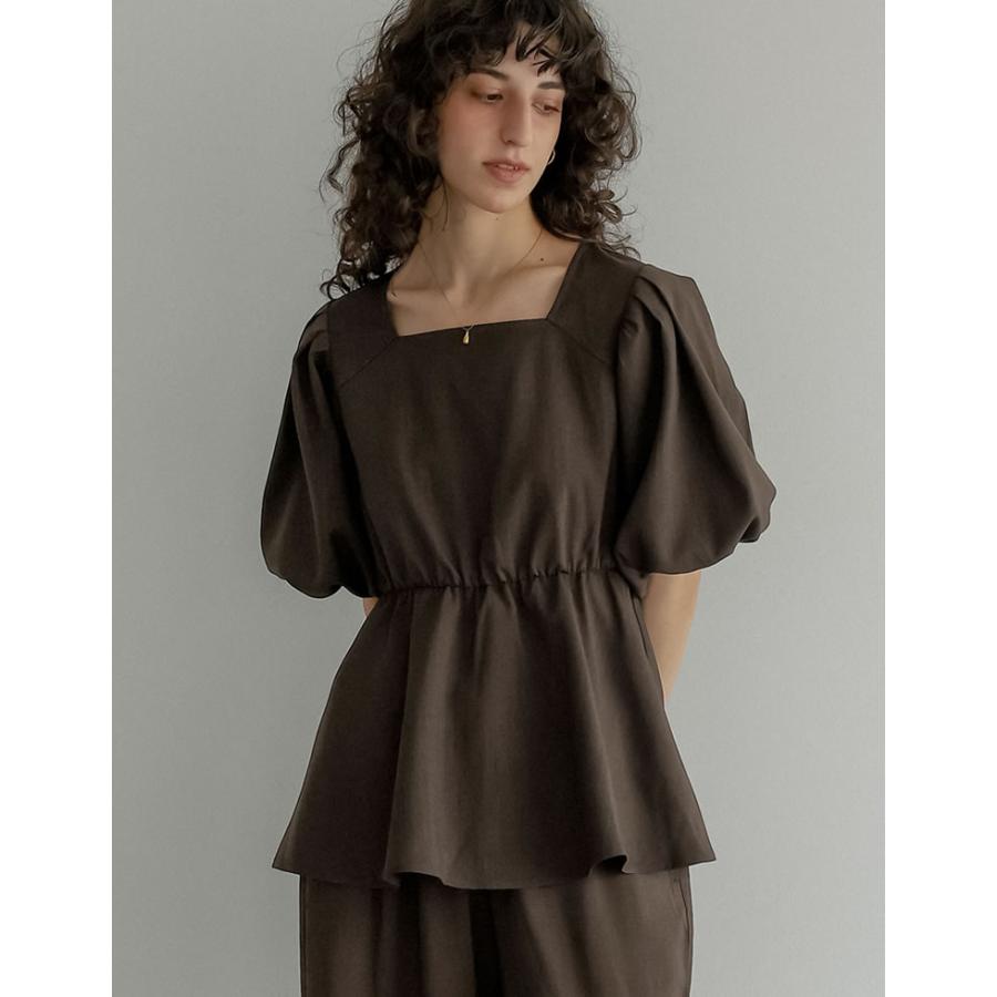 ブラウス レディース トップス M/L ペプラム チュニック 半袖 お尻が隠れる 体型カバー セットアップ対応 春夏[mb] | Re:EDIT | 08