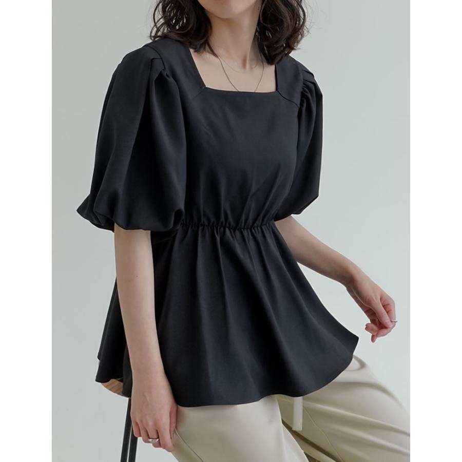 ブラウス レディース トップス M/L ペプラム チュニック 半袖 お尻が隠れる 体型カバー セットアップ対応 春夏[mb] | Re:EDIT | 09