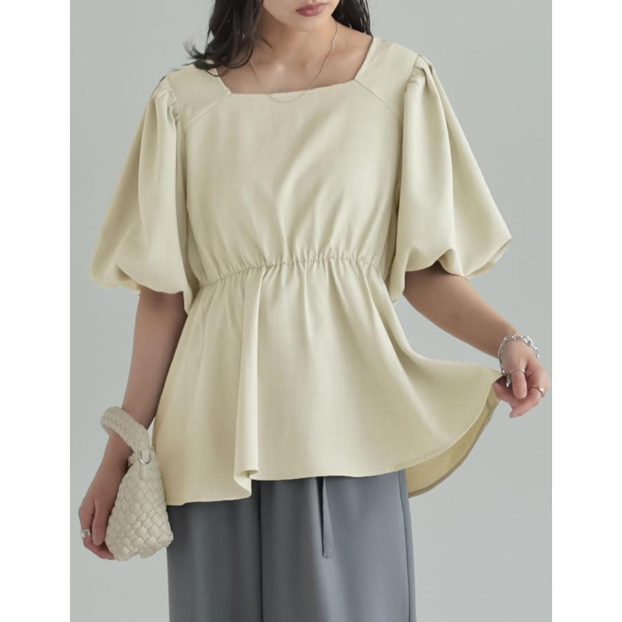 ブラウス レディース トップス M/L ペプラム チュニック 半袖 お尻が隠れる 体型カバー セットアップ対応 春夏[mb] | Re:EDIT | 10