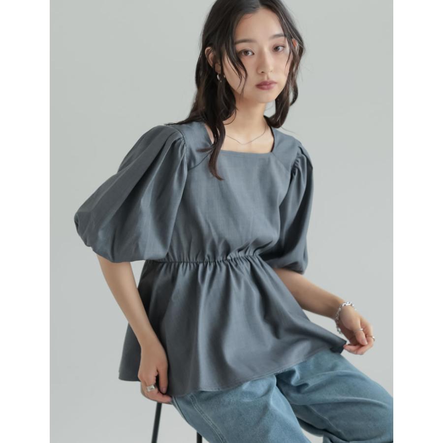 ブラウス レディース トップス M/L ペプラム チュニック 半袖 お尻が隠れる 体型カバー セットアップ対応 春夏[mb] | Re:EDIT | 11