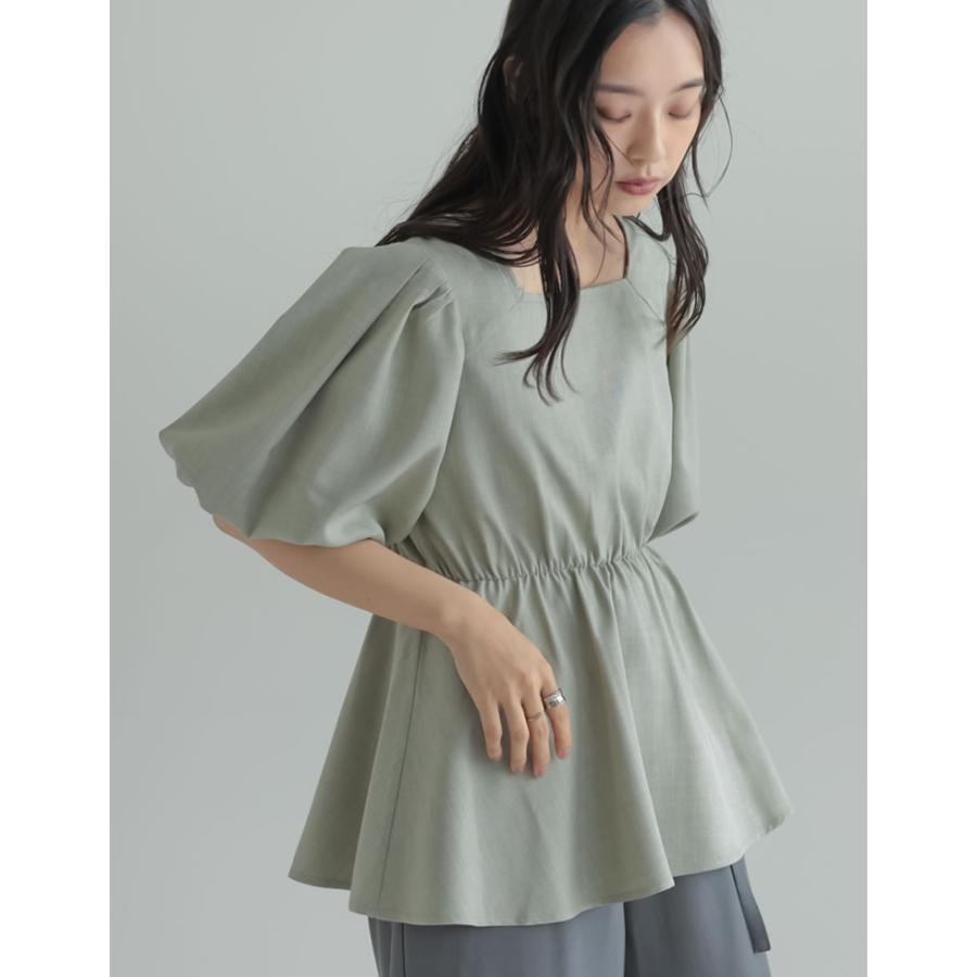 ブラウス レディース トップス M/L ペプラム チュニック 半袖 お尻が隠れる 体型カバー セットアップ対応 春夏[mb] | Re:EDIT | 12