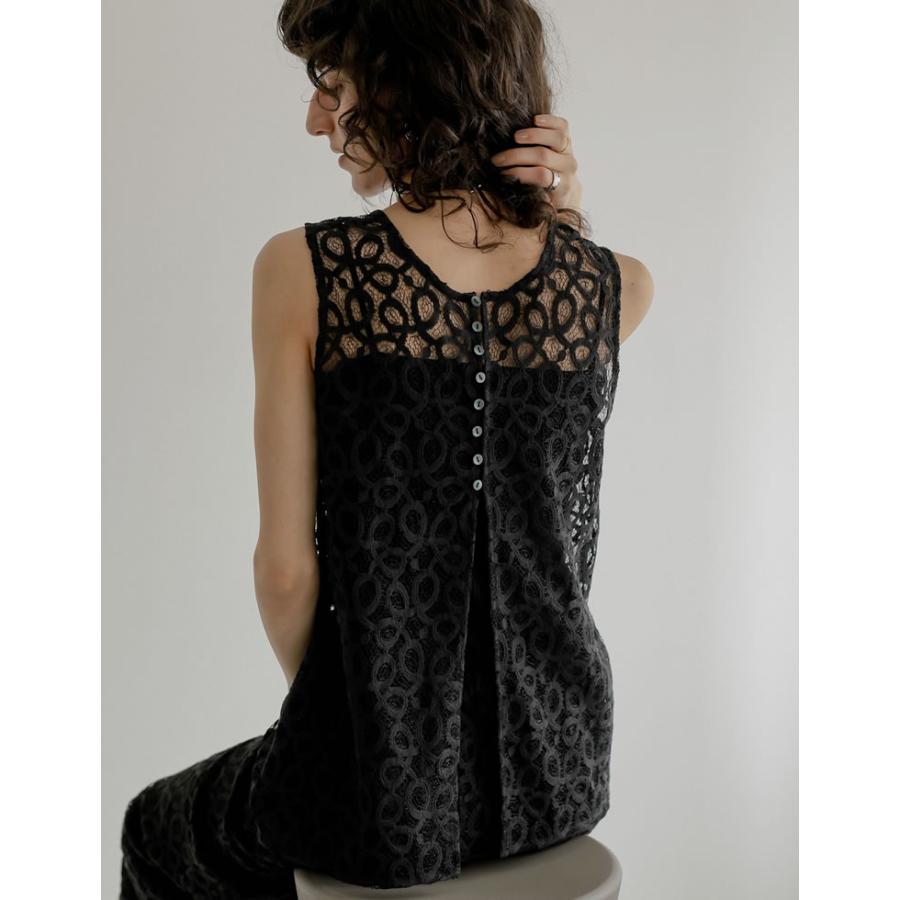 ベスト ジレ レディース トップス M/L コードレース ラッセルレース 前後2WAY ノースリーブ セットアップ対応 春夏[mb] | Re:EDIT | 04