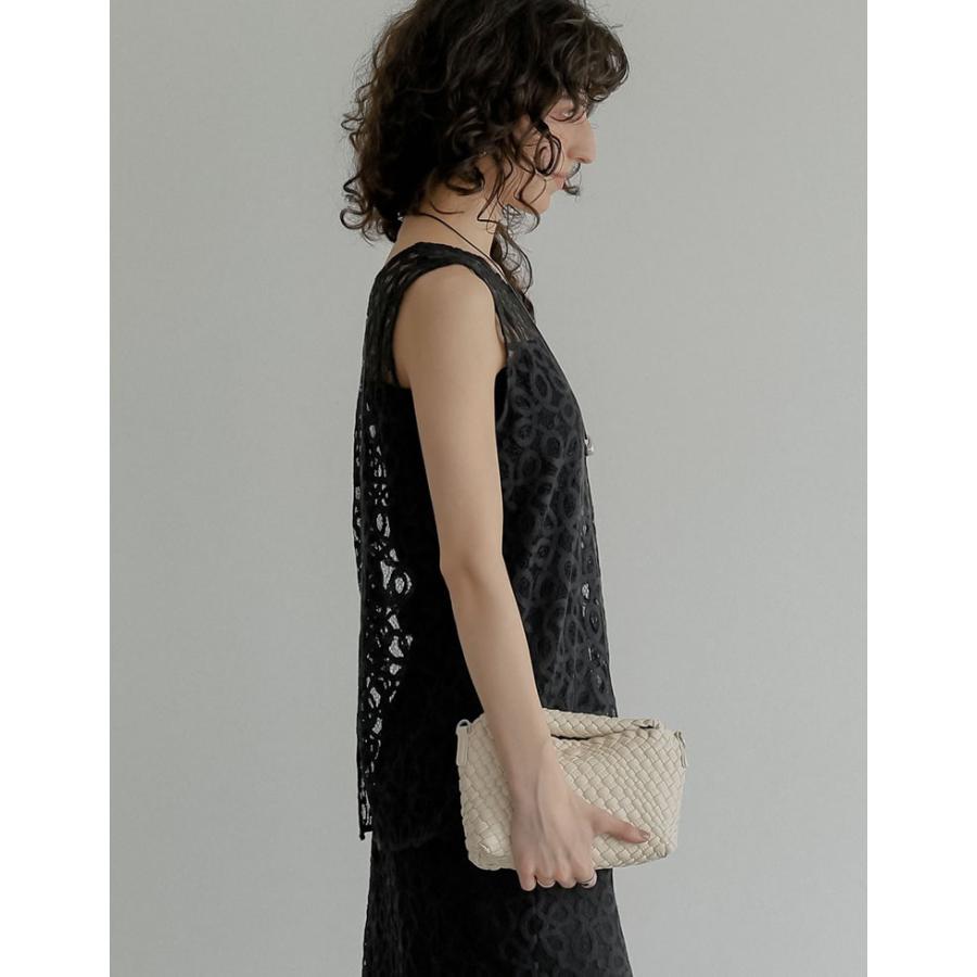 ベスト ジレ レディース トップス M/L コードレース ラッセルレース 前後2WAY ノースリーブ セットアップ対応 春夏[mb] | Re:EDIT | 11