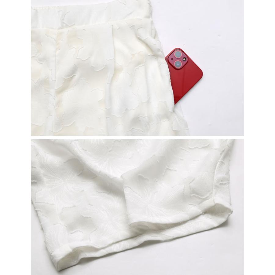 パンツ レディース カーブパンツ バレルパンツ 低身長 高身長 ジャガード シアー ウエストバッグゴム ポケットあり 2026春夏 | Re:EDIT | 15
