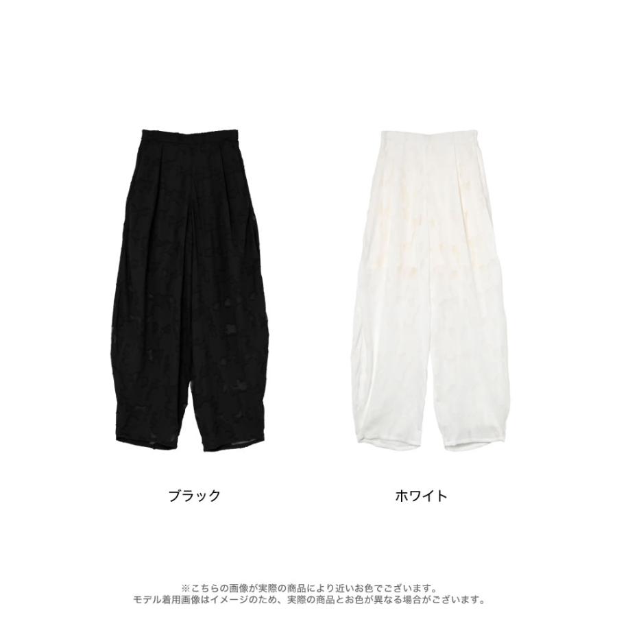 パンツ レディース カーブパンツ バレルパンツ 低身長 高身長 ジャガード シアー ウエストバッグゴム ポケットあり 2026春夏 | Re:EDIT | 19