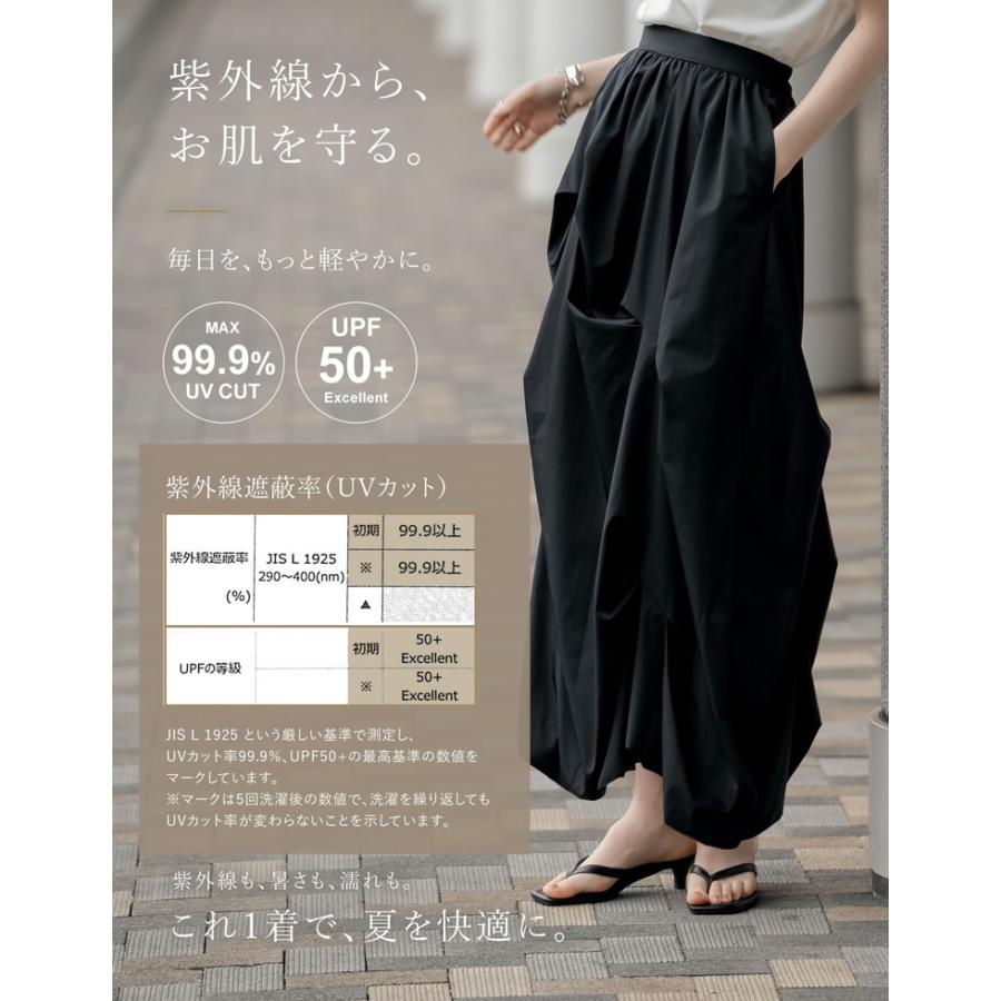 ラッシュガード レディース スカート 低身長 接触冷感 UVカット99.9% 遮光 紫外線対策 撥水加工 ウエストバッグゴム ポケットあり 春夏 | Re：EDIT Wellness | 06
