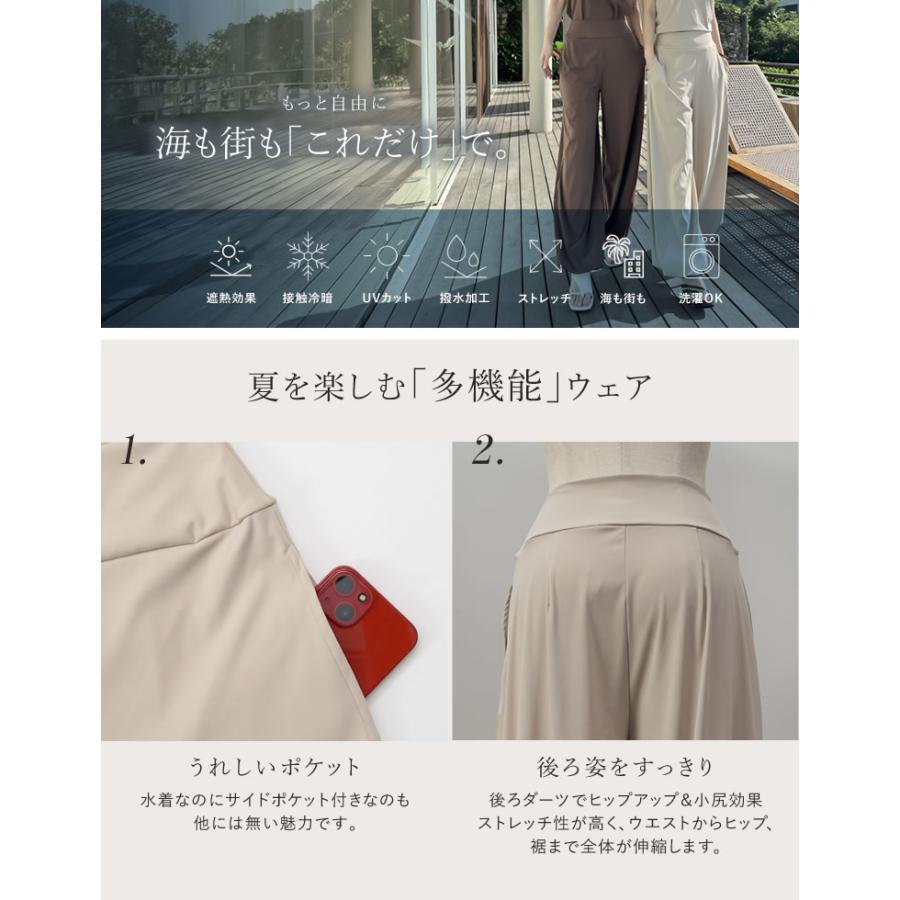 ラッシュガード レディース パンツ 低身長 高身長 ポケット付き 水着 セットアップ対応 UPF50+ 接触冷感 春夏 | Re：EDIT Wellness | 15
