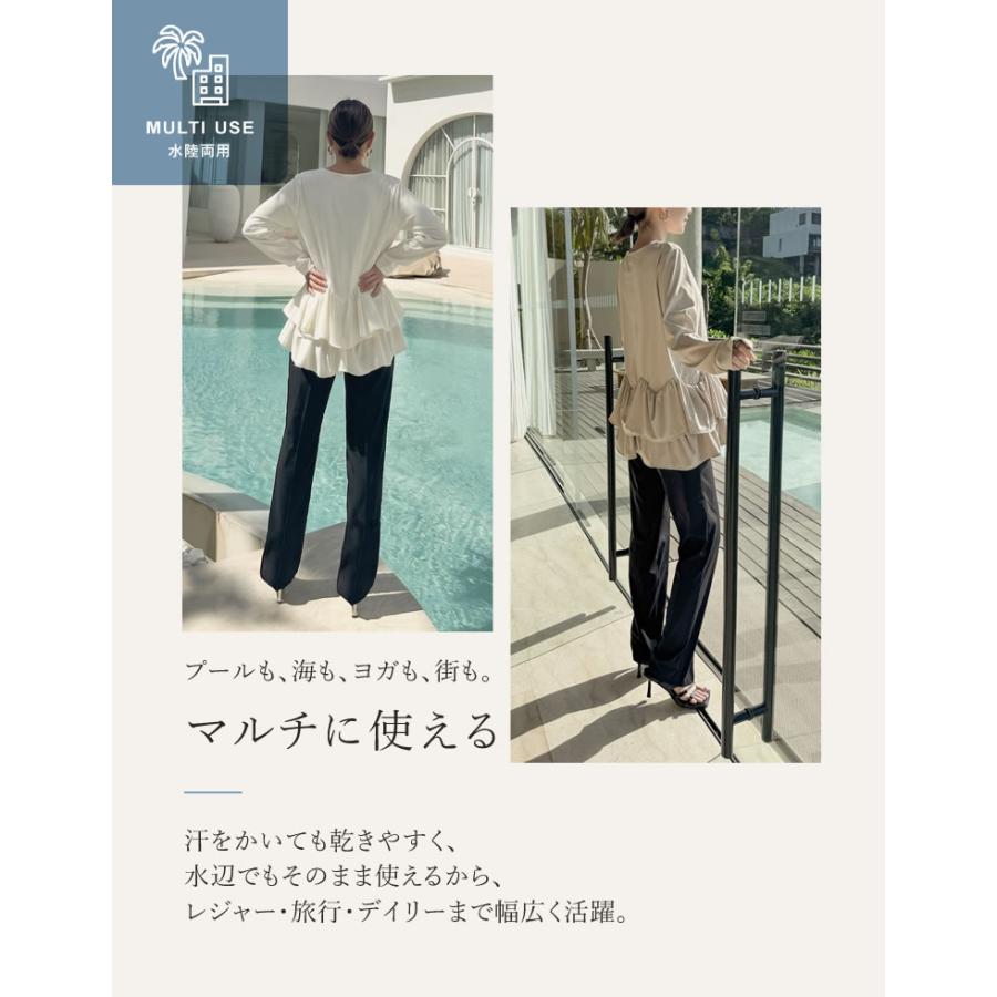 ラッシュガード レディース トップス ペプラムトップス 長袖 水着 セットアップ対応 UPF50+ 接触冷感 春夏 | Re：EDIT Wellness | 13