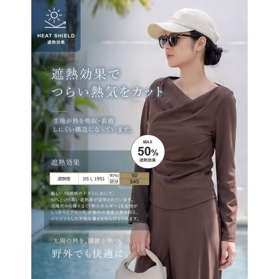 ラッシュガード レディース トップス ドレープ 長袖 半袖 選べる 水着 セットアップ対応 UPF50+ 接触冷感 春夏[mb] | Re：EDIT Wellness | 12
