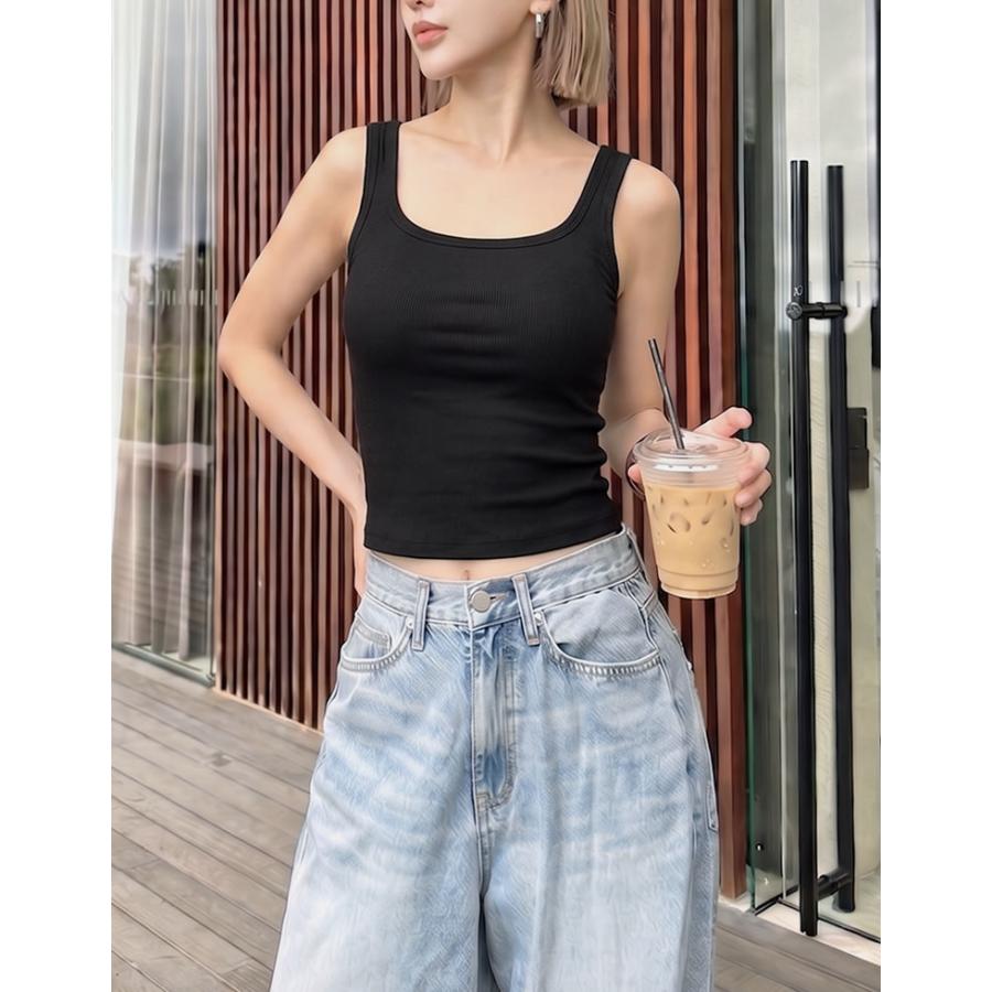 タンクトップ ブラトップ レディース カップ一体型 胸パッド付 カップ付き ワイヤーレス ノンワイヤー ナイトブラ 春夏[mb] 返品交換不可 | Re：EDIT Wellness | 19