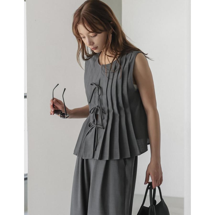 ※本日最終値下げ※ 【美品】BRIEFING グレー ノースリーブベスト Re：EDIT Wellness ベスト レディース トップス リネン風 セットアップ