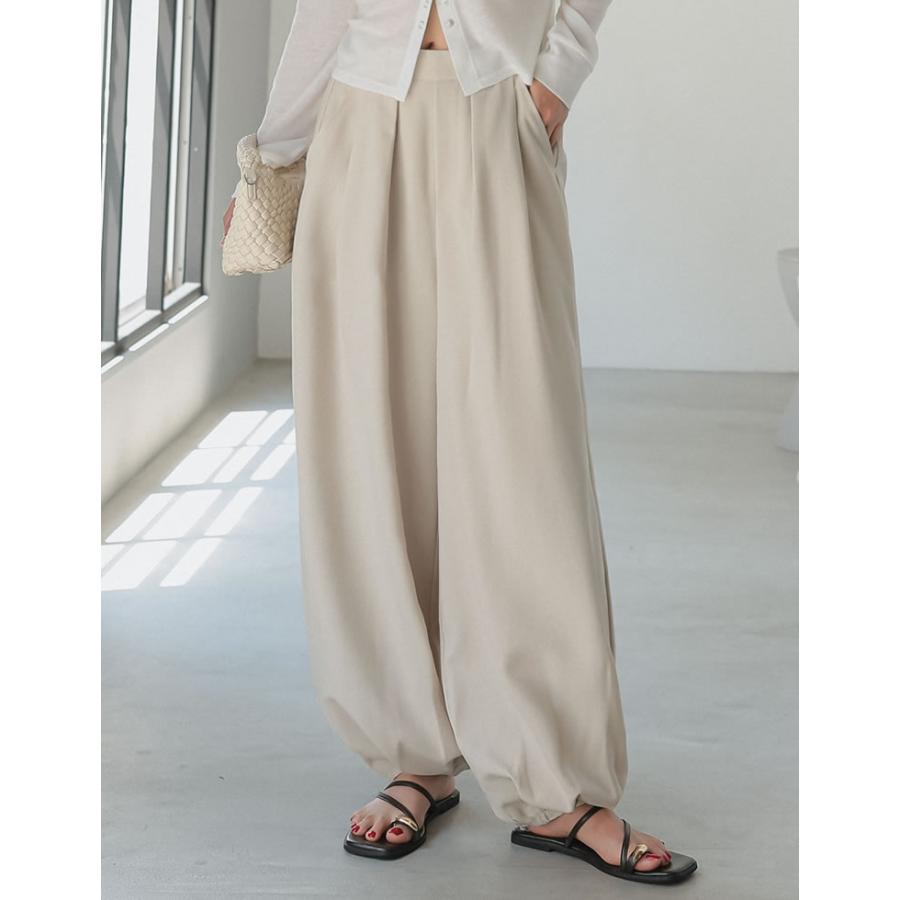 パンツ レディース カーブパンツ バレルパンツ 低身長 高身長 リネン風 セットアップ対応 体型カバー ウエストバックゴム ポケットあり 紫外線対策 2026春夏 | Re：EDIT Wellness | 15