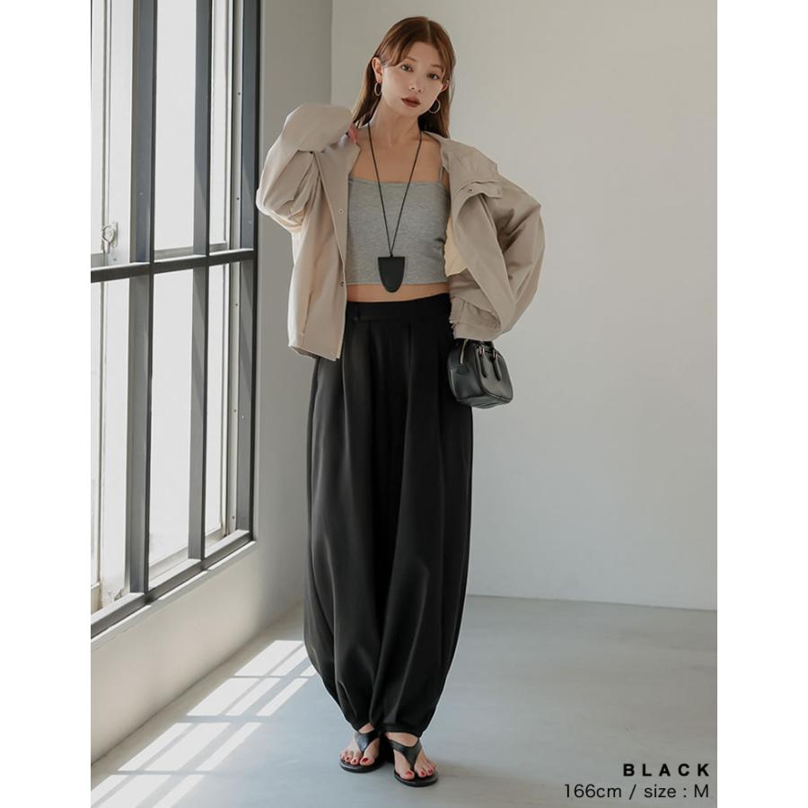 パンツ レディース カーブパンツ バレルパンツ 低身長 高身長 リネン風 セットアップ対応 体型カバー ウエストバックゴム ポケットあり 紫外線対策 2026春夏 | Re：EDIT Wellness | 18
