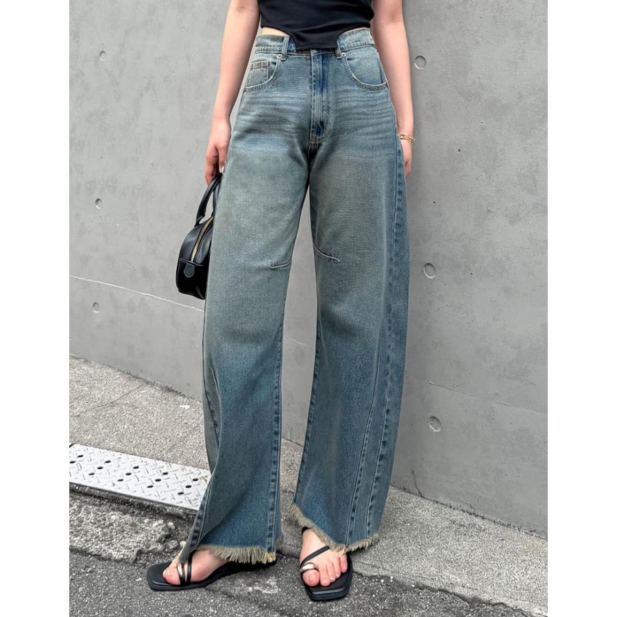 デニム レディース パンツ 低身長 XL ウエスト革命デニム カーブデニム バレルレッグ 体型カバー ポケットあり 2026春夏 | Re：EDIT Wellness | 17
