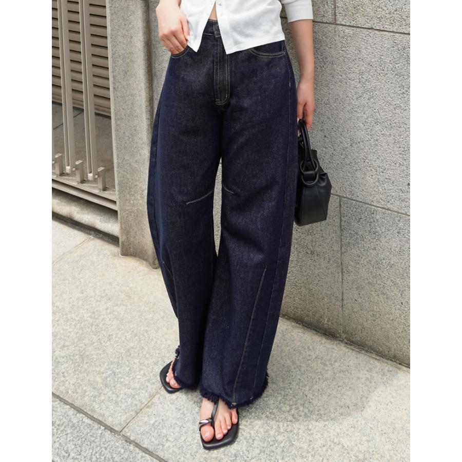 デニム レディース パンツ 低身長 XL ウエスト革命デニム カーブデニム バレルレッグ 体型カバー ポケットあり 2026春夏 | Re：EDIT Wellness | 19